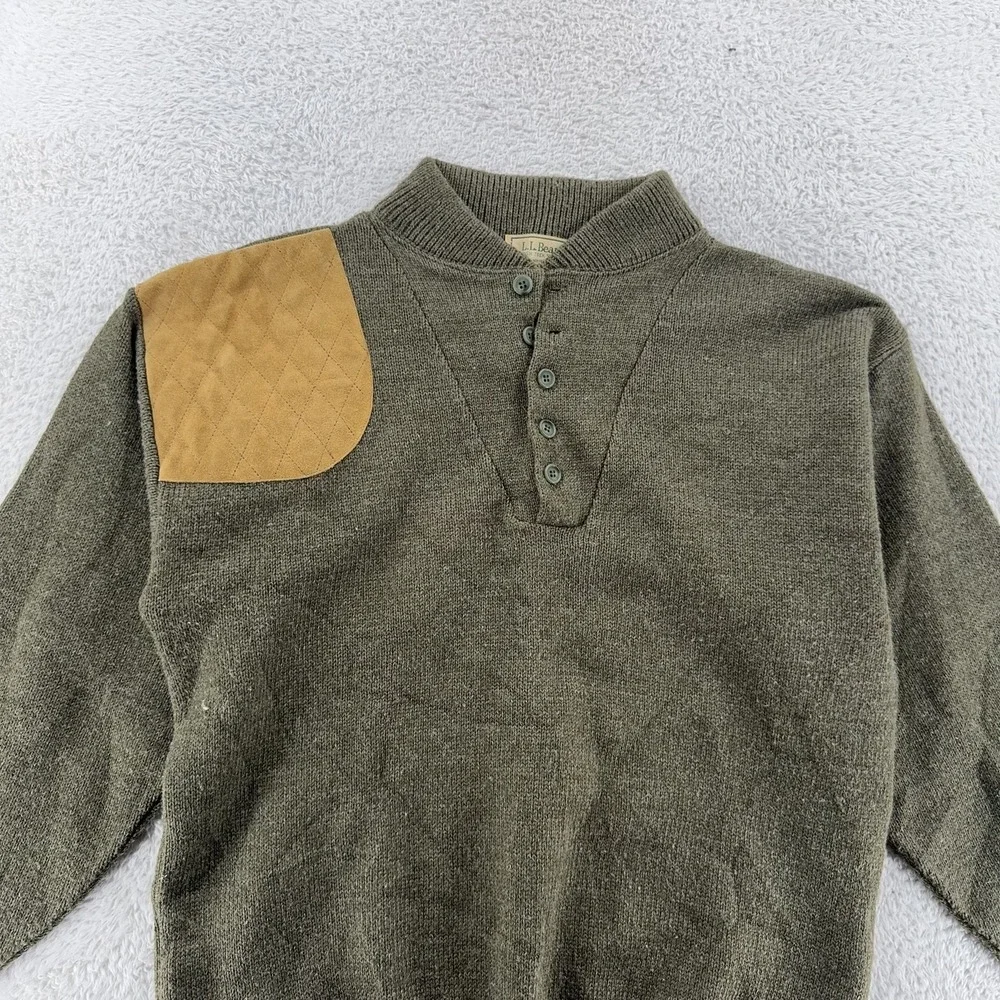 Vintage‎ LL Bean High Trek Sweater Mens Large Green Wool Blend Pullover USA 90s